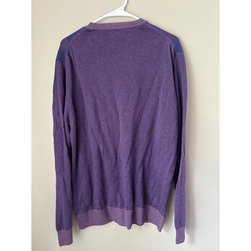 Alex Cannon Mens Argyle Purple Blue Cotton Knit Sweater‎  Large L/G Classic - Picture 5 of 5